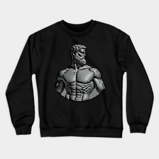 Ancient Greek Statue Of A Bearded Man With Muscular Physique Crewneck Sweatshirt